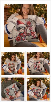 Cute Christmas Elf Festive Monograms