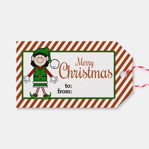 Cute Christmas Elf Gift Tags