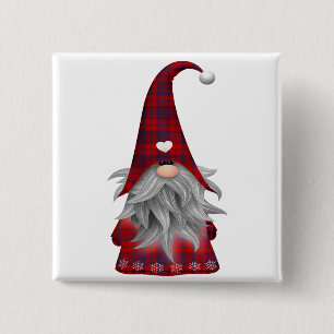 Cute Christmas Elf Gnome Button