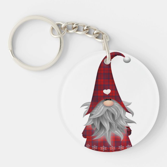 Cute Christmas Elf Gnome Keychain (Front)