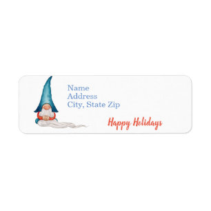 Cute Christmas Elf, Happy Holidays Label