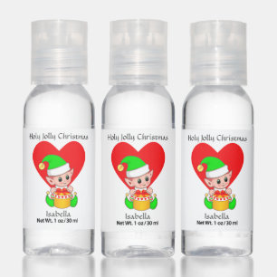 Cute Christmas Elf & Heart Hand Sanitizer