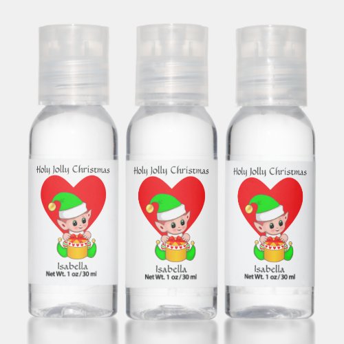 Cute Christmas Elf  Heart Hand Sanitizer