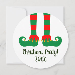 Cute Christmas elf Holiday party Invitation