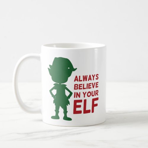 Cute Christmas Elf Holiday Themed Funny Pun Coffee Mug