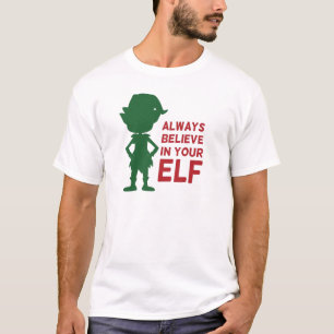 Cute Christmas Elf Holiday Themed Funny Pun T-Shirt