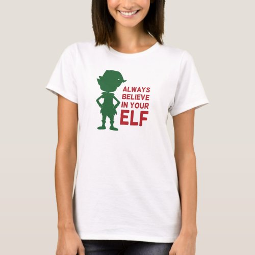 Cute Christmas Elf Holiday Themed Funny Pun T_Shirt