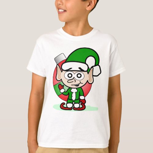 Cute Christmas Elf Holiday Whimsical Cartoon  T_Shirt