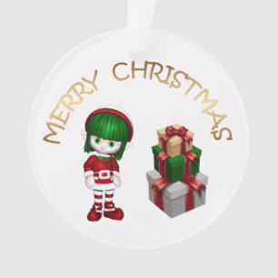 Cute Christmas Elf Ornament