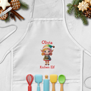 Cute Christmas Elf Personalized Kids' Apron