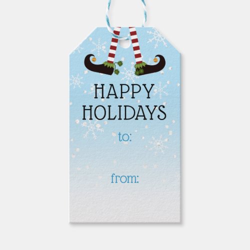 Cute Christmas Elf Snow TO FROM Custom Greeting Gift Tags