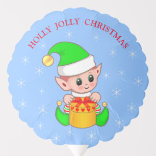 Cute Christmas Elf & Snowflakes Balloon