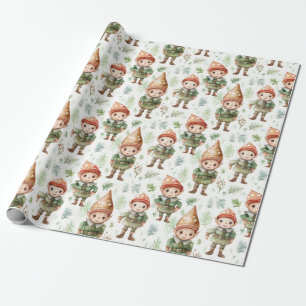 Cute Christmas Elf Wrapping Paper