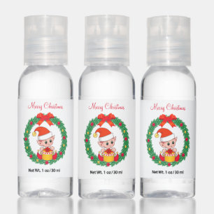 Cute Christmas elf wreath Hand Sanitizer