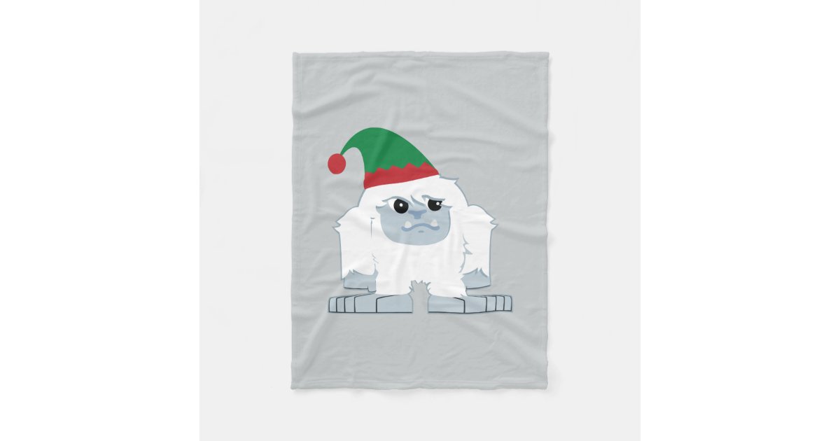 Download Cute Christmas Elf Yeti Fleece Blanket Zazzle Com