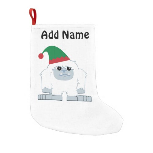 Cute Christmas Elf Yeti Small Christmas Stocking