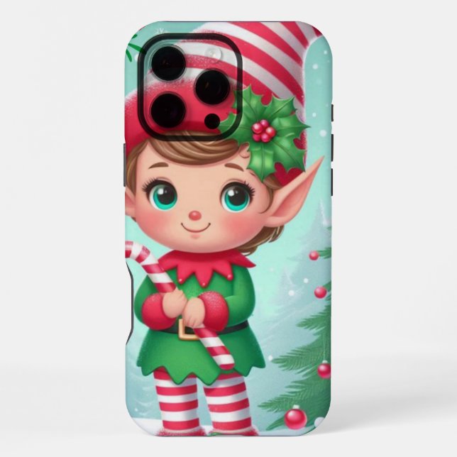 Cute Christmas elves  iPhone Case (Back)