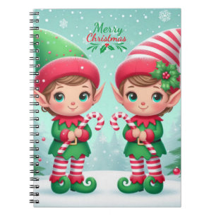 Cute Christmas elves Notebook