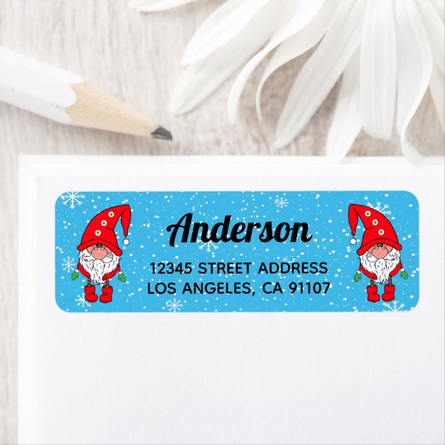 Cute Christmas Elves Return Address Label (Insitu)