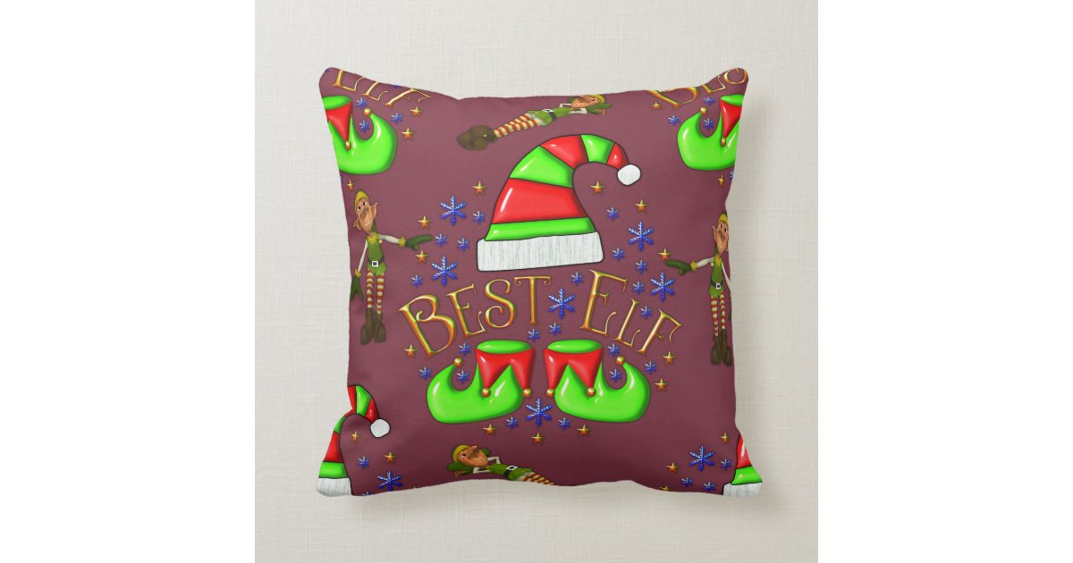 Cute Christmas Elves Throw Pillow | Zazzle.com