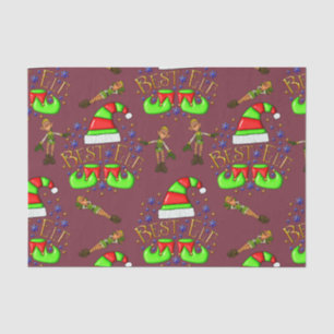 Cute Christmas Elves Tissue Paper