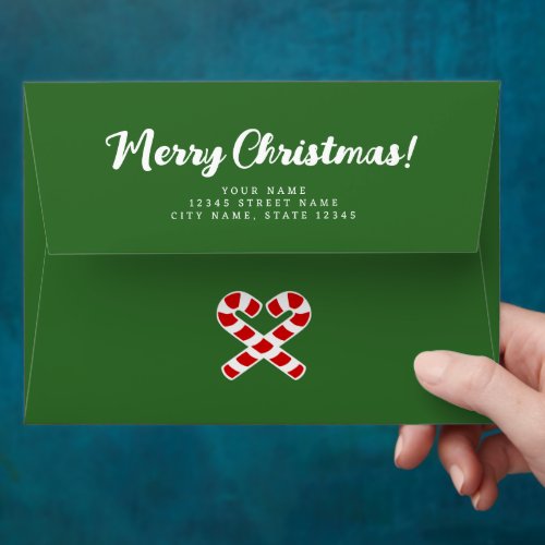 Cute Christmas envelopes with candy cane heart