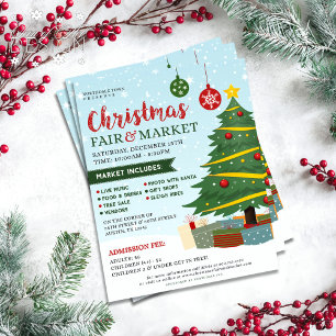 Cute Christmas Fair & Market Holiday Event  Flyer