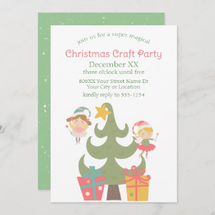 Cute Christmas Fairies Invitation