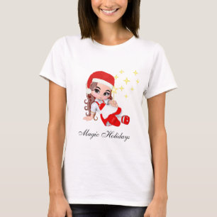 Cute Christmas Fairy Angel & Stars T-Shirt