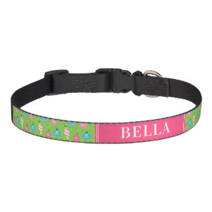 Cute Christmas Festive Green Pink Blue Pet Collar