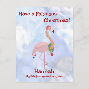 Cute Christmas Flamingo Holiday Postcard