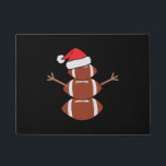 Cute Christmas Football Snowman Santa Hat Funny Doormat<br><div class="desc">Cute Christmas Football Snowman Santa Hat Funny</div>