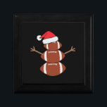 Cute Christmas Football Snowman Santa Hat Funny Gift Box<br><div class="desc">Cute Christmas Football Snowman Santa Hat Funny</div>