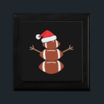 Cute Christmas Football Snowman Santa Hat Funny Gift Box<br><div class="desc">Cute Christmas Football Snowman Santa Hat Funny</div>