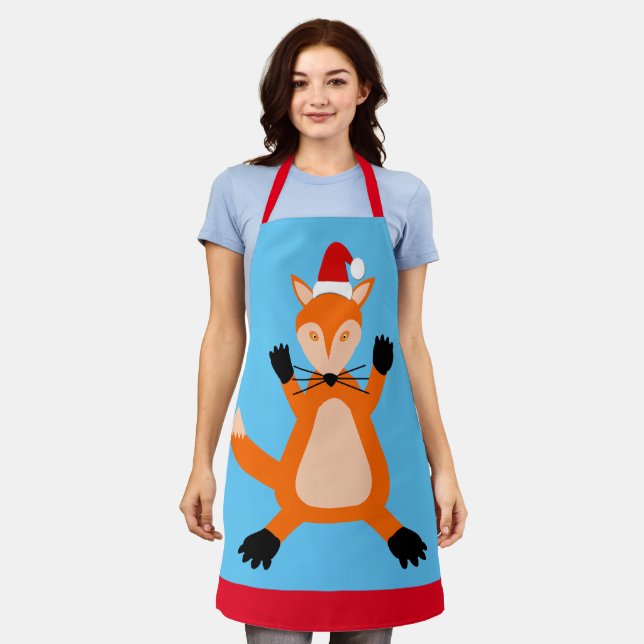 Cute Christmas Fox Apron (Worn)