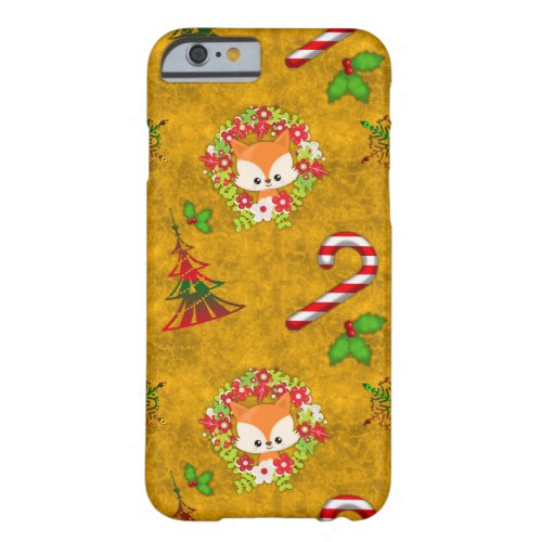 Cute Christmas Fox Barely There iPhone 6 Case