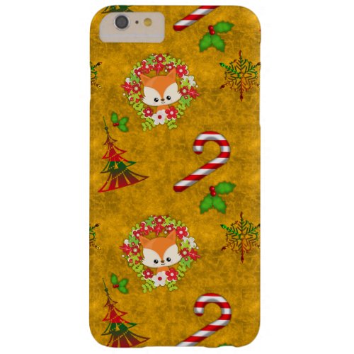 Cute Christmas Fox Barely There iPhone 6 Plus Case