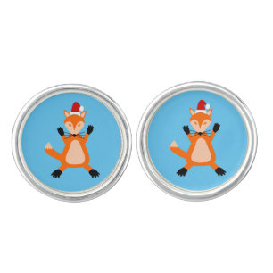 Cute Christmas Fox Cufflinks