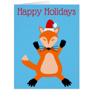 Cute Christmas Fox Custom Cards