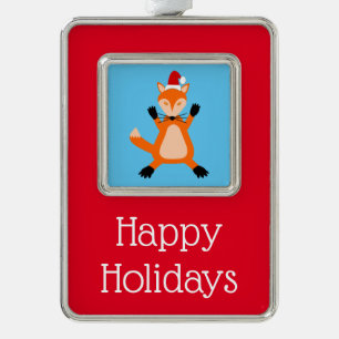 Cute Christmas Fox Custom Ornament