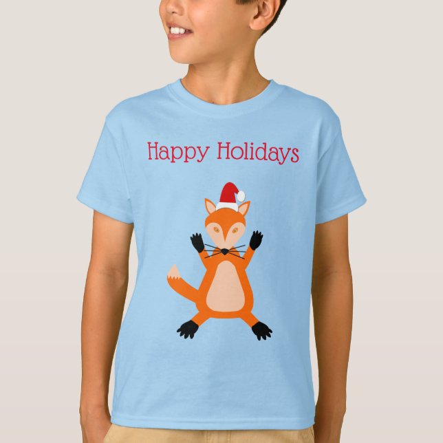 Cute Christmas Fox Custom T-Shirt (Front)