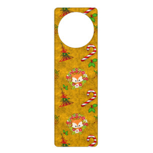 Cute Christmas Fox Door Hanger