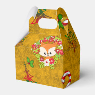 Cute Christmas Fox Favor Boxes