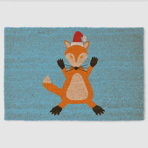 Cute Christmas Fox Fiber Doormat