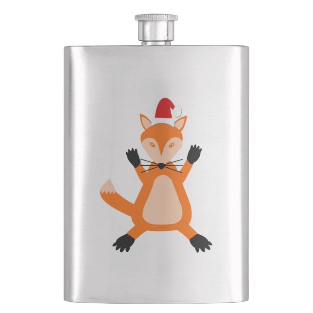 Cute Christmas Fox Flask (Front)