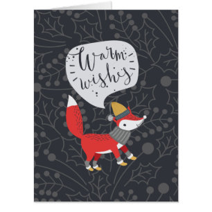 Cute Christmas Fox Illustrated Fox Art Cute Fox P Card