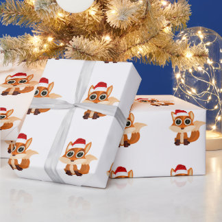 Cute Christmas Fox Pattern Classic Clean Holiday Wrapping Paper