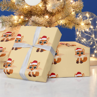 Cute Christmas Fox Pattern Warm Cozy Holiday Charm Wrapping Paper