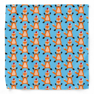 Cute Christmas Fox Patterned Bandana