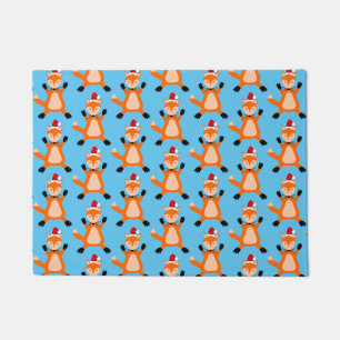 Cute Christmas Fox Patterned Doormat